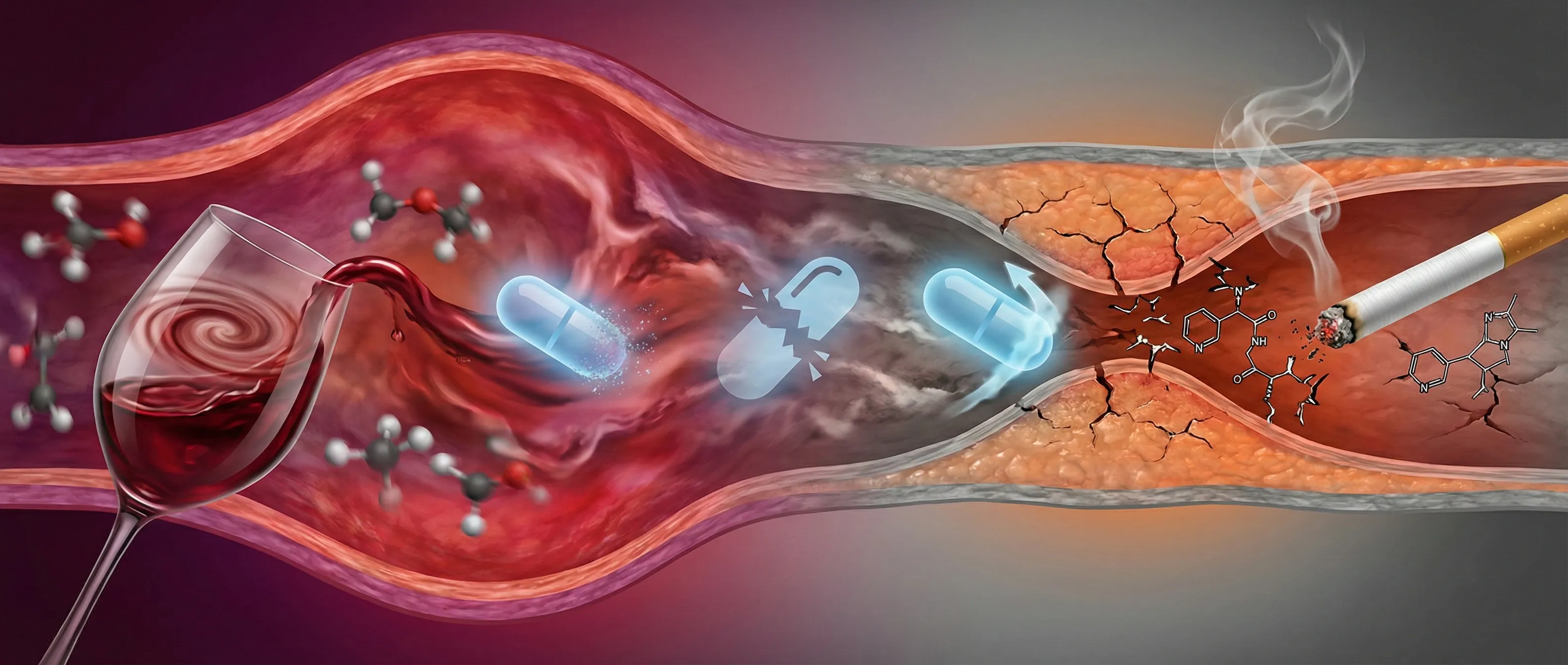 음주와 흡연의 영향 - 약효를 무력화시키는 두 가지 주범, 혈관을 둘러싼 모순된 싸움